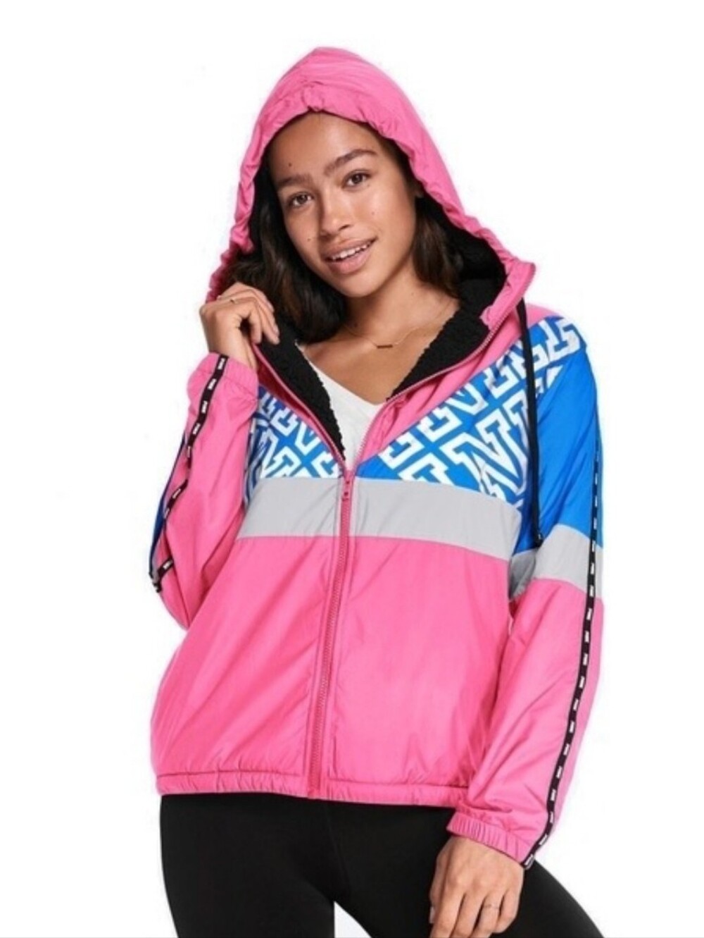 Victoria's Secret Pink Sherpa Anorak Jacket Windbreaker